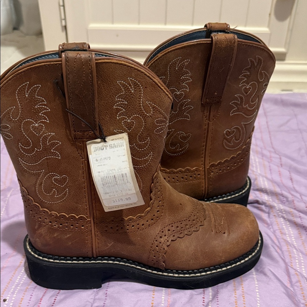 Ariat Tan Leather Ankle Booties